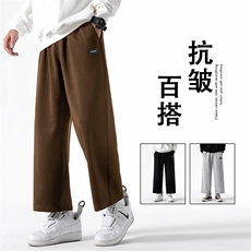 潮牌美式高级灰男裤卫裤九分裤WK11-1特批25，男装休闲裤，星座718-1