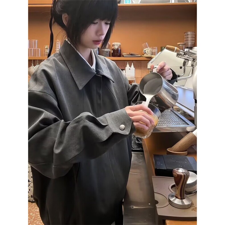 翻领飞行夹克男美式短款休闲潮牌cleanfit外套上衣高级感2025春季,男装夹克,四季星座505