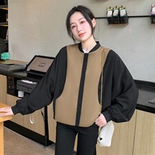 拼接撞色棒球服外套女秋季新款2022百搭休闲拉链开衫夹克短上衣潮，女装短外套，辉之琳