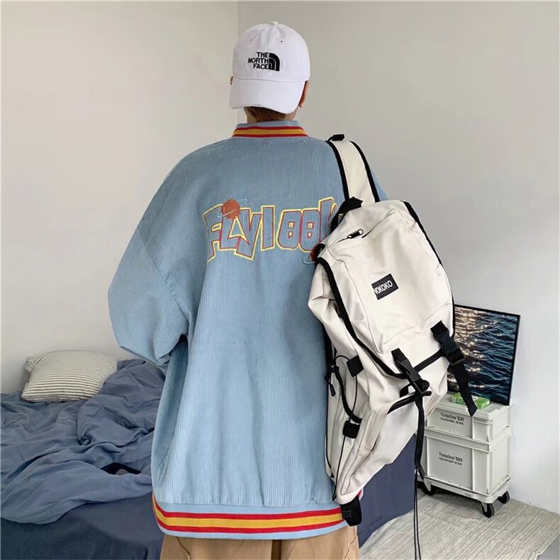 灯芯绒美式棒球服男春秋季大码外套潮流ins韩版潮牌百搭宽松夹克,男装夹克,星座1210-1