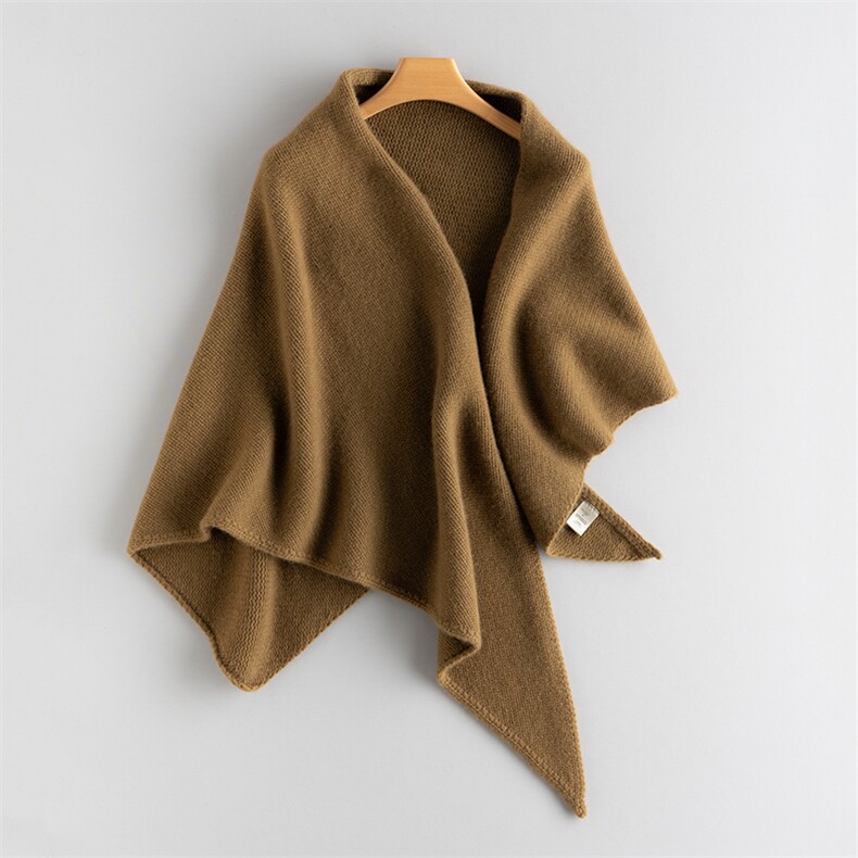围巾女冬季针织围脖保暖纯色百搭披肩，披肩，江帆羊绒