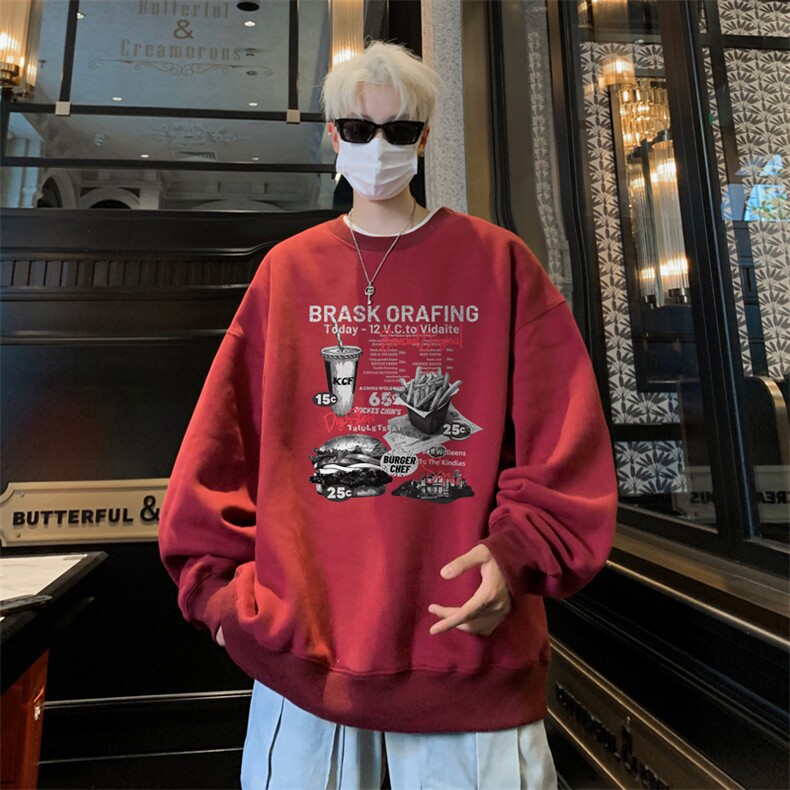 ！圆领卫衣男装港风长袖T恤男外套男WY235-特P23,男装T恤,电商B367
