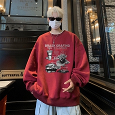 ！圆领卫衣男装港风长袖T恤男外套男WY235-特P23，男装T恤，电商B367