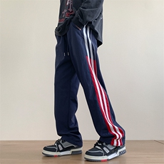 港风秋冬侧边拼接拖地工装裤宽松休闲伞兵裤男K23329-P40控58，男装工装外套，星座717