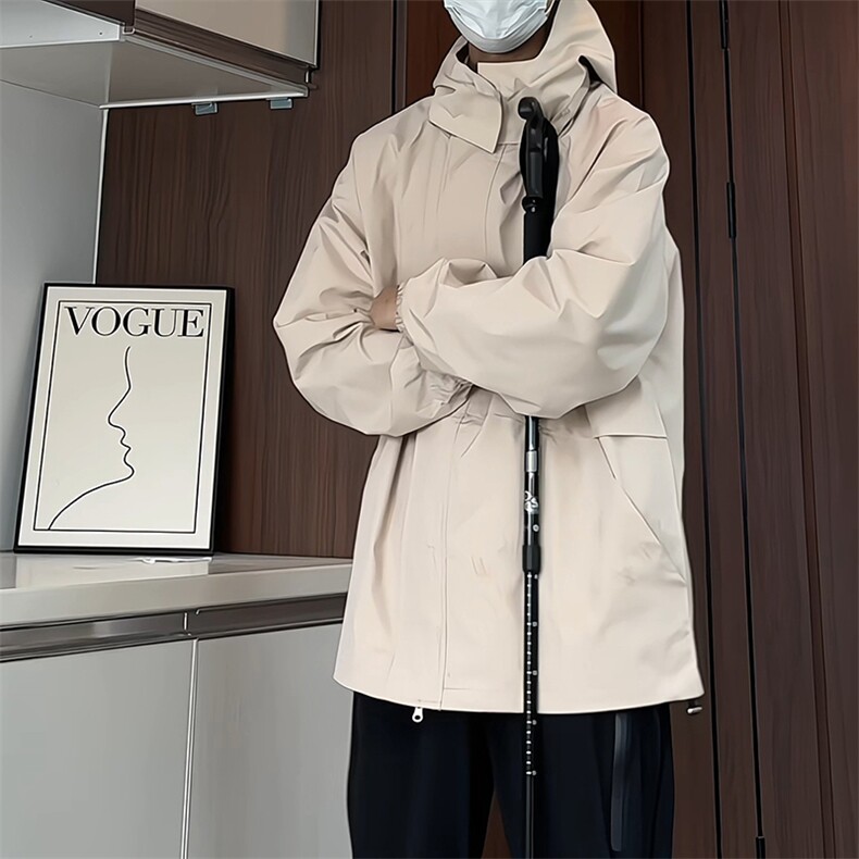 JK9086/P75秋装新款个性可拆卸帽子外套男防风防水冲锋衣夹克男,男装夹克,电商A141