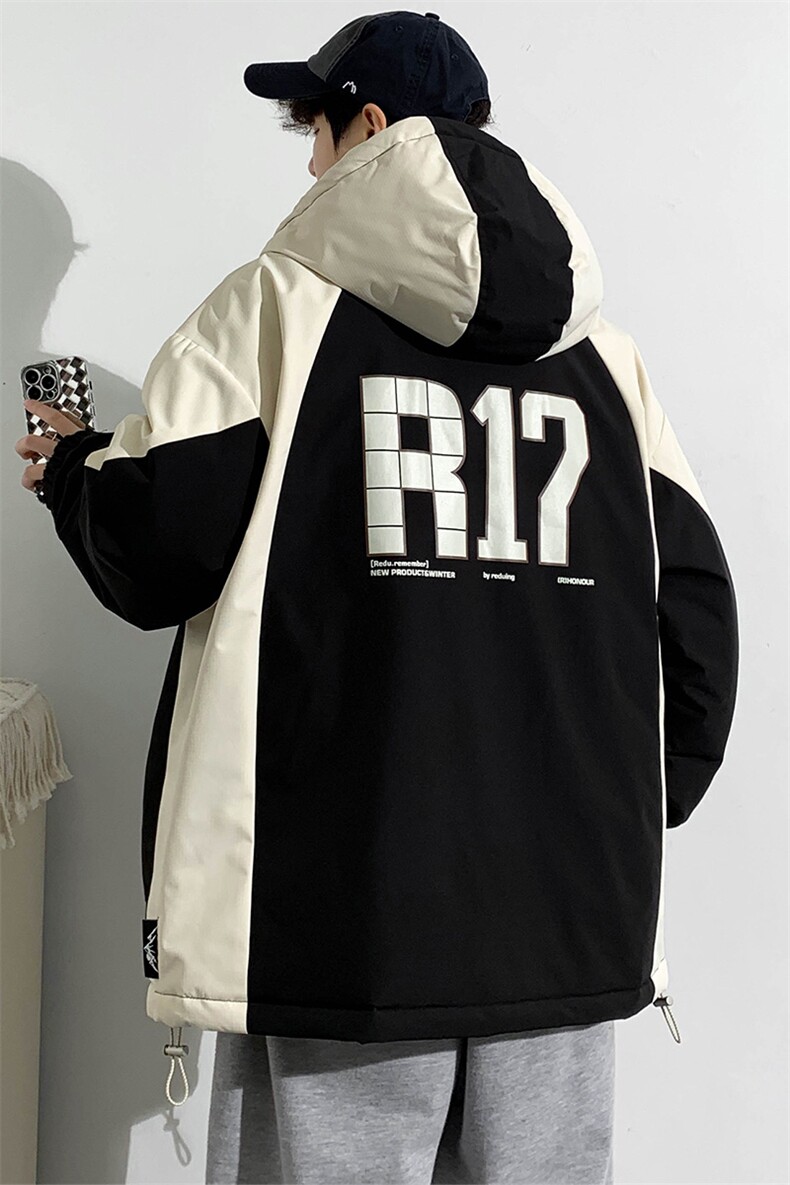 冬上新加棉印花棉服潮青少年连帽棉衣外套男女8325-P110控价158,男装棉衣,电商A441-1