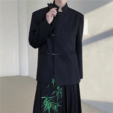 24秋冬新中式金属盘扣立领西装中山装外套XZ45-P128，男装西服套装，电商B288