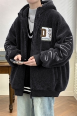 2024冬上新港风加绒百搭棉衣羊羔绒连帽外套男女992-P110控价158，男装棉衣，电商A441-1