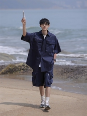 2025夏季CITYBOY户外机能风短袖衬衫可与2303K短裤作为一套卖，男装牛仔裤，星座112A