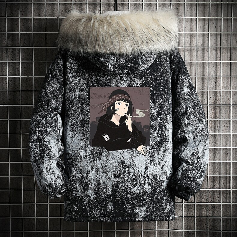 MC49122-P135 日系潮衣男大码派克服男工装服外套袄 网格图片