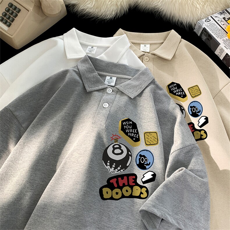 可设48小时支持抖音得物来样二开网眼透气翻领t恤美式短袖POLO衫,男装T恤,电商A486