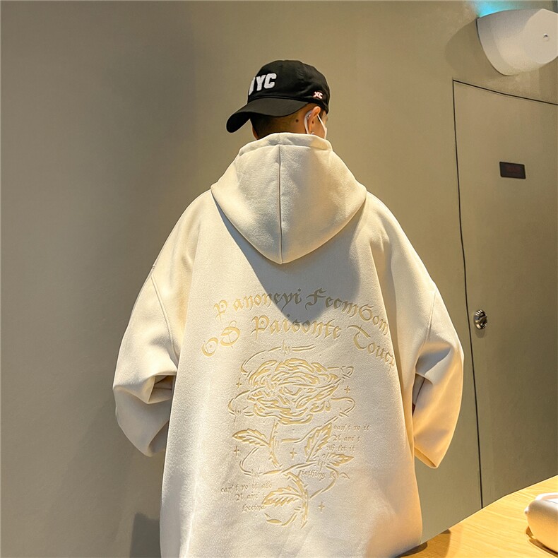23/秋季360G麂皮绒烧花宽松休闲连帽卫衣JWY252-P55控78,男装卫衣,电商B370