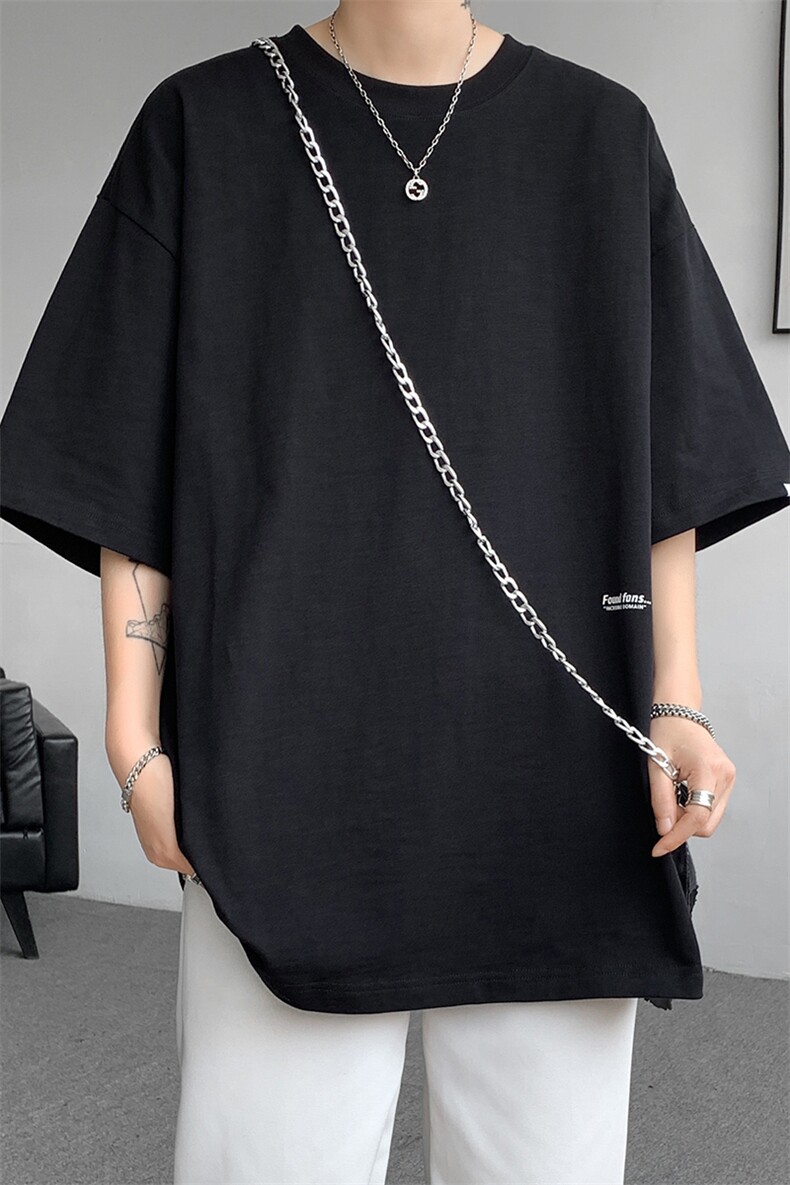 8XL-M特大码短袖重磅T恤男美式复古竹节棉五分袖上衣DX326P45,男装T恤,电商D206-1