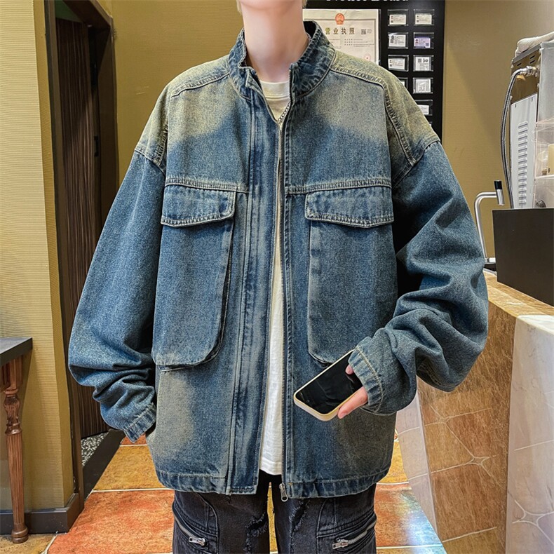 复古水洗做旧牛仔夹克男休闲宽松外套潮牌百搭上衣服JK5513-P68图片