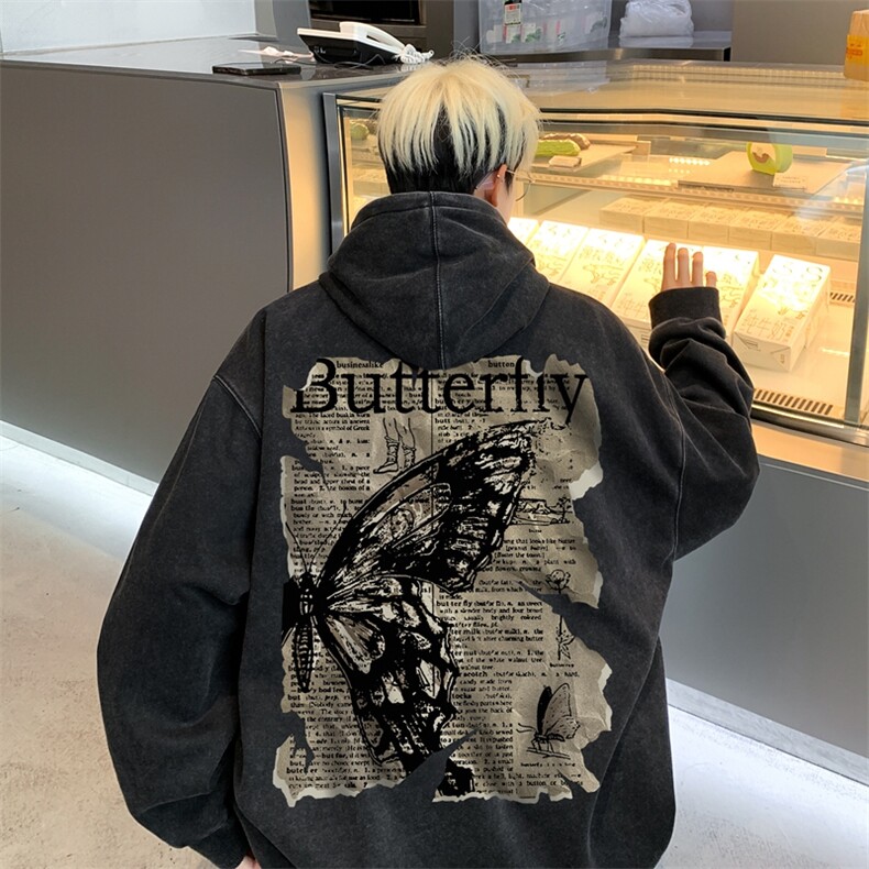 美式潮牌重磅水洗做旧连帽卫衣力推大码男XZ517A-2-Y7744-P68,男装卫衣,星座517A-2