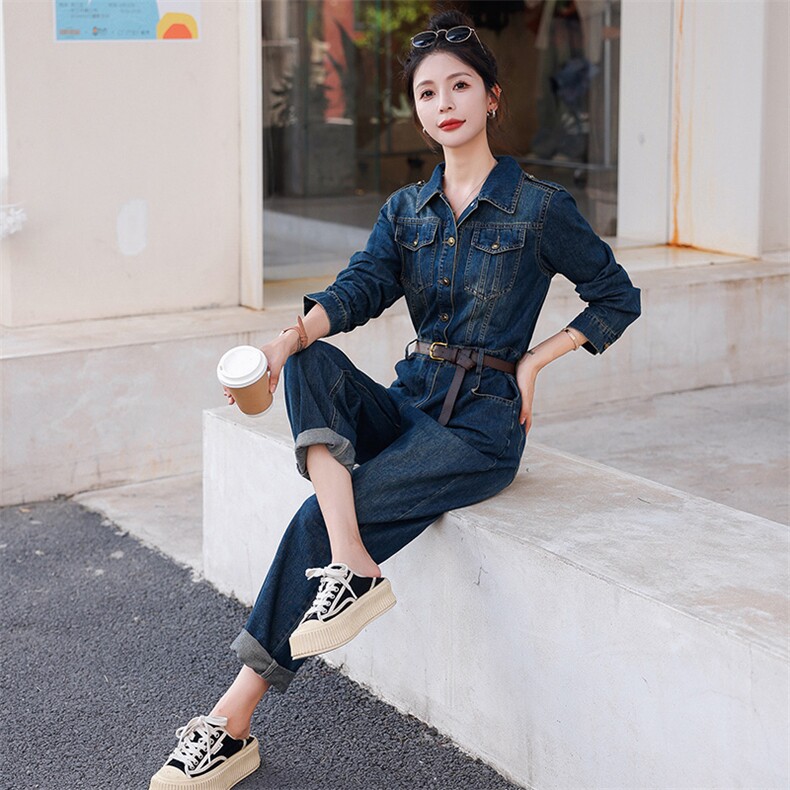 连体裤女2024春装新款女装韩版时尚气质休闲裤九分连衣裤现货,女装连体裤,慧尚依恋