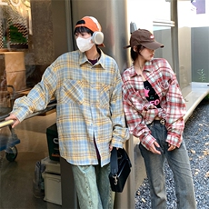 特P35二开无差价长袖百搭春秋格子衬衫-HS2180港风，男装衬衫，电商A003