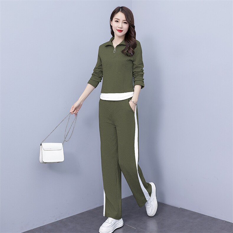 休闲运动套装女2025春秋季新款时尚洋气减龄卫衣阔腿裤显瘦两件套,女装套装/套裙,凯瑟曼