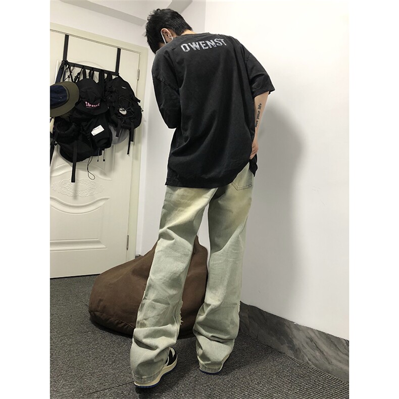 B221美式ins高街小众情侣款大破洞牛仔裤LK23078-P55控78,男装牛仔裤,电商B221