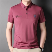 2023夏季新品纯色宽松翻领上衣中年男士打底体恤潮流休闲百搭上衣，男装T恤，电商B212（原钱塘6029）