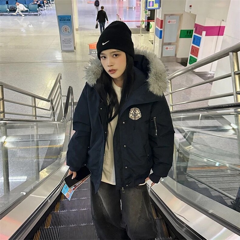有货203-6F52509P99特～美式连帽毛领派克棉服加厚短款棉衣,男装棉衣,星座203-6(原电商259)