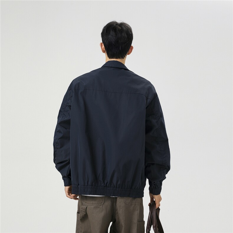 美式罗纹拼接袖子褶皱大码M-5XL教练夹克男JK78056P69控105,男装夹克,星座226-1