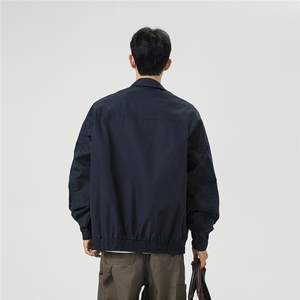 美式罗纹拼接袖子褶皱大码M-5XL教练夹克男JK78056P69控105图片