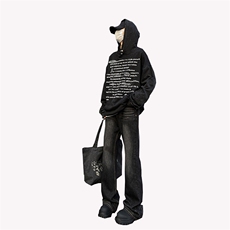美式ins高街hiphop重工艺水洗暗黑微喇牛仔裤货号K2401P60，男装牛仔裤，电商A063