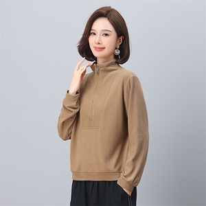 时尚女装立领拉链卫衣 显瘦修身长袖打底衫图片