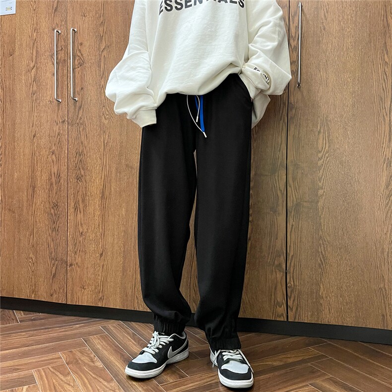 主推加绒！华夫格加绒宽松束脚休闲长裤B377-KN208-P55-限68,男装卫衣,电商B377