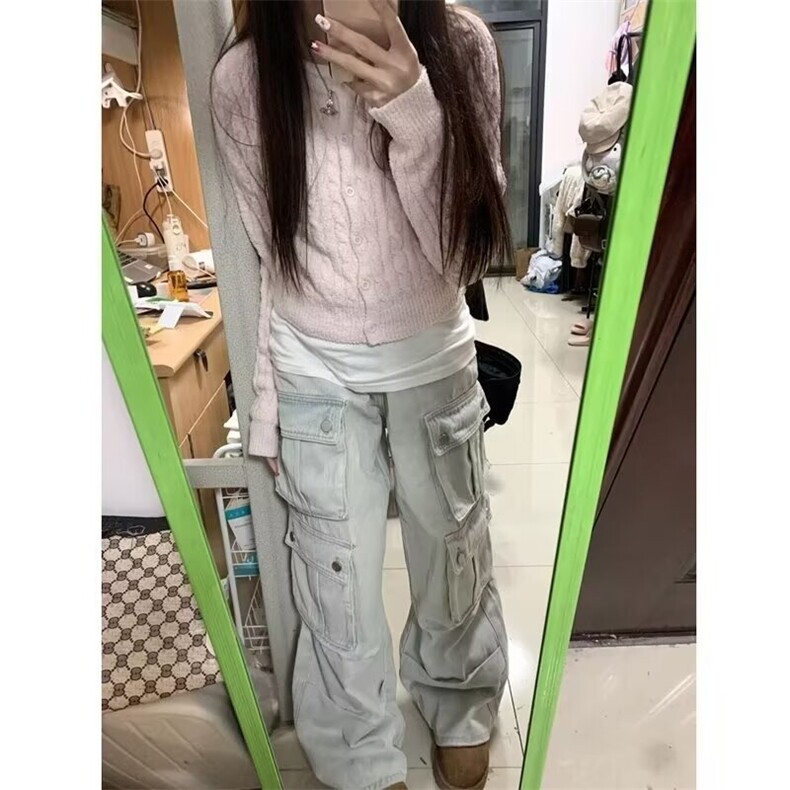 长裤潮流常规文艺气质慵懒简约牛仔裤新款ins微喇裤春夏自然腰,男装牛仔裤,星座506A