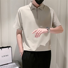 23翻领拉链男士polo衫T恤A210-8012-p4895%涤纶5%氨纶，男装T恤，电商A210