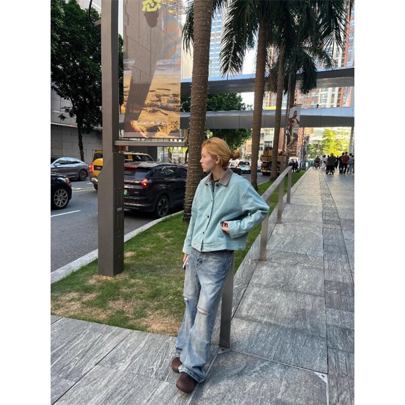 秋季美式高街牛仔外套男夹克潮流宽松学生痞帅休闲上衣,男装工装外套,星座716-4