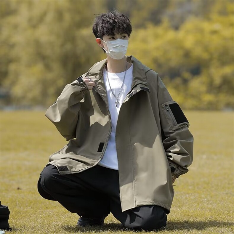 潮牌痞帅棒球服外套男春秋季新款冲锋衣休闲飞行员夹克JF53-P65,男装夹克,星座1008