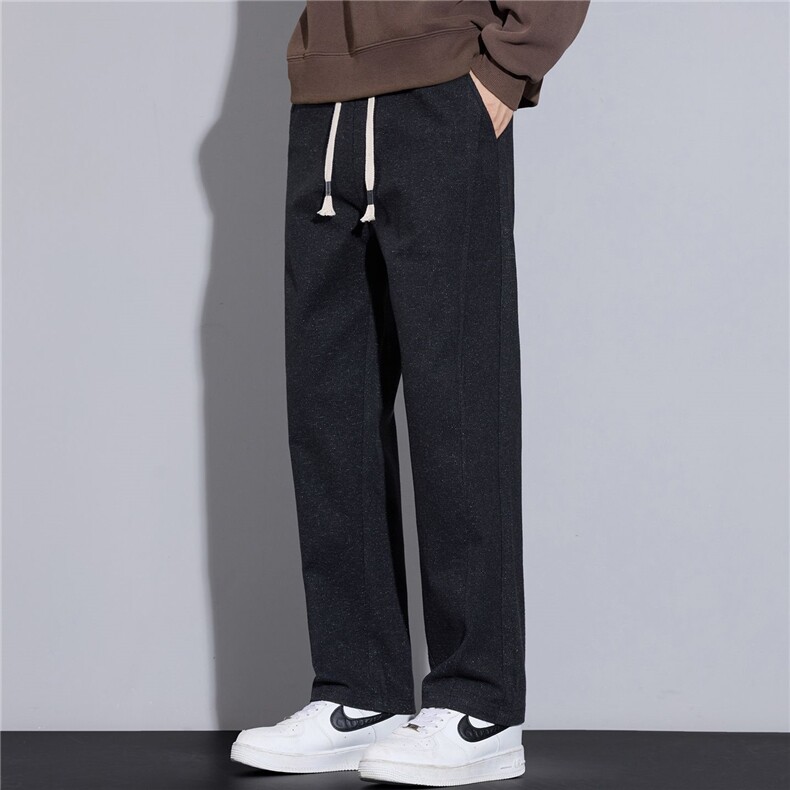 K9075男士秋冬新款休闲裤时尚阔腿长裤大裤脚裤子磨毛潮流保暖裤，男装棉衣，星座224-3