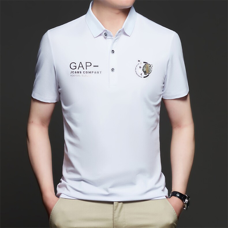 2023夏季polo衫翻领短袖t恤男装商务有领半袖带领体恤,男装T恤,电商B212（原钱塘6029）