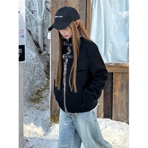 羊羔毛外套棉服男女冬季加绒加厚保暖立领棉衣夹克 M6056图片