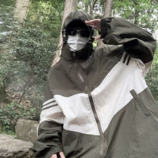 Wt019-P39山系冰丝褶皱拼色防晒服，男装夹克，星座1501-1