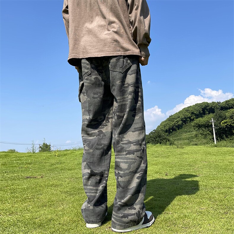 K850-P52美式宽松型纯棉迷彩直筒裤,男装休闲裤,星座1501-1