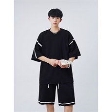 休闲运动服套装男夏季短袖青少年短裤潮牌两件套TZ0208-P68，男装休闲套装，星座308B-2