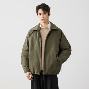 2025男款极简港风连帽短款羽绒服W5905图片