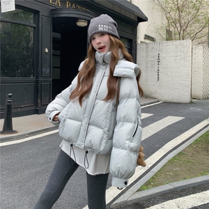 现货新款东大门加厚保暖羽绒服百搭连帽面包服女装外套图片