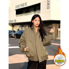 棉衣5W件现货冬季美拉德立领飞行夹克廓形高街棒球服加棉加厚外套，男装夹克，电商A486