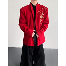 25新中式男士刺绣重工中山装婚服西装外套XZ190-P128，男装西服套装，电商B288