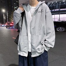 开衫休闲外套卫衣港风bf风春季男学生chic连帽运动上衣 W2591-P32图片