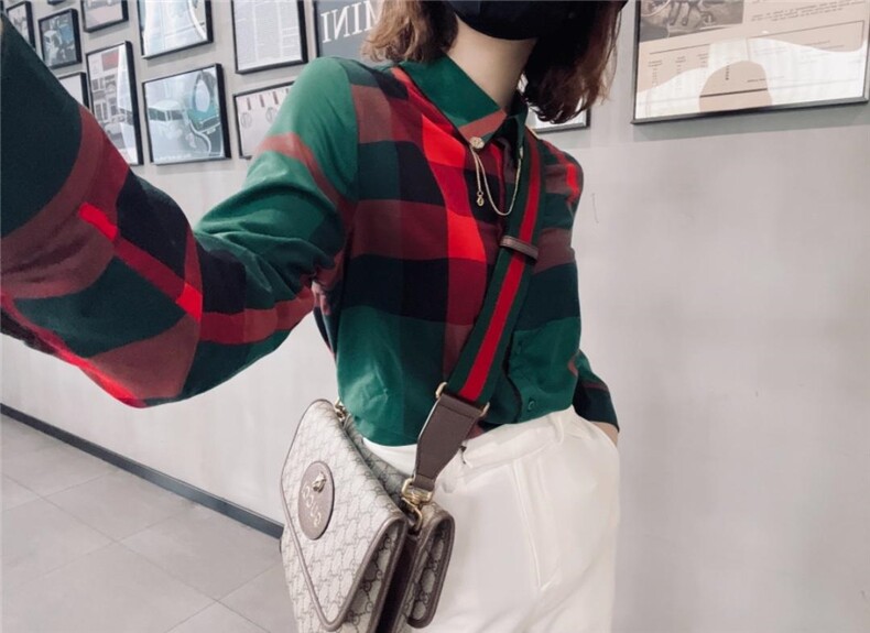 加绒格纹衬衫系列，女装衬衫，七七迷兰