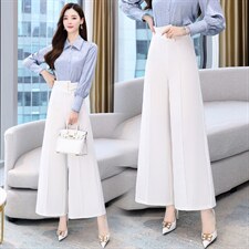 高端职业女2024春秋新款时尚气质女神范高腰显瘦阔腿裤，女装休闲裤，时尚俏佳人