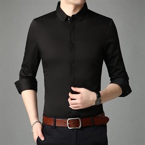 钱塘2020-2 秋冬Y6911男士衬衣长袖秋季男装P80图片