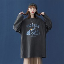 2023秋季创意印花上衣女纯棉潮休闲宽松打底情侣款NQY594TP20，男装T恤，电商A102-1