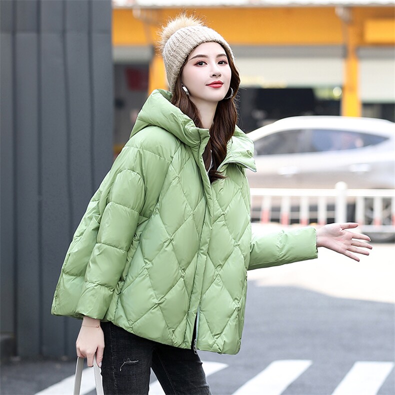 时尚百搭显瘦短款连帽羽绒服女冬季新款轻薄保暖外套,女装羽绒服,阿舍尔精品
